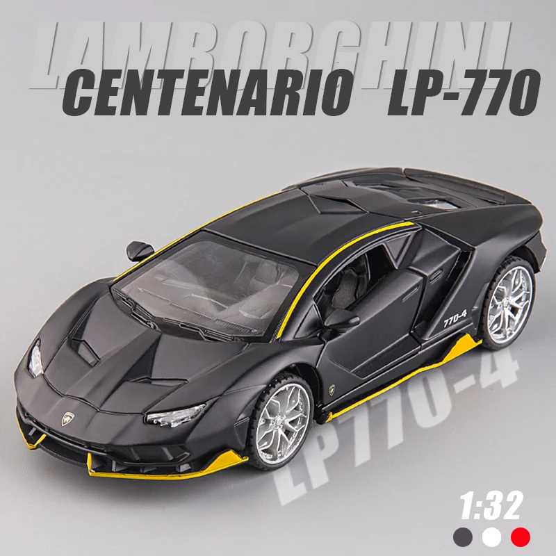 1:32 Centenario LP770 Alloy Sports Car Model Diecast Metal Toy Vehicles Car Collection High Simulation Sound Light Children Gift