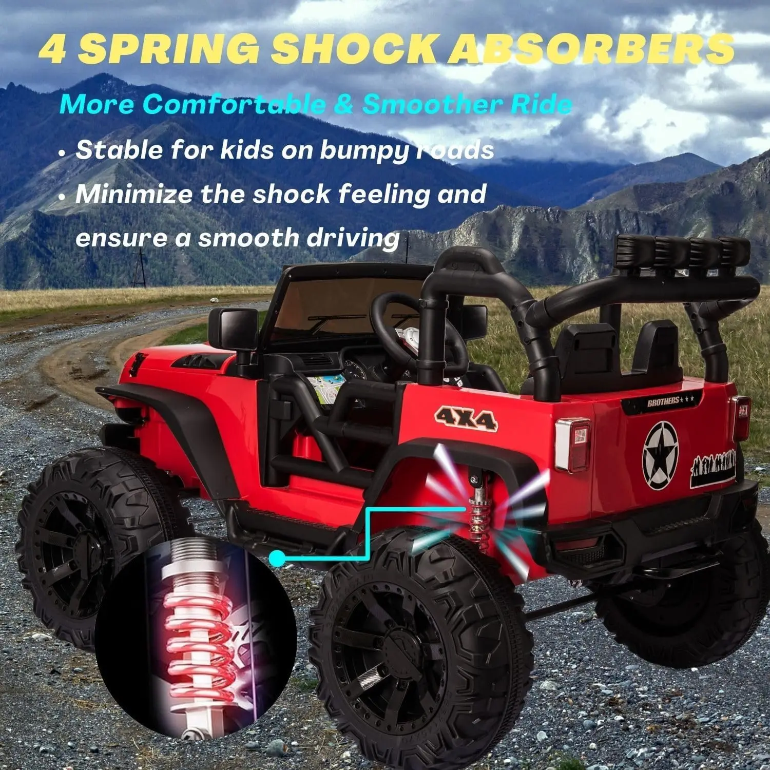 24V 2 ที่นั่งนั่งบนรถเด็กยานพาหนะไฟฟ้าพร้อมรีโมทคอนโทรล, 9Ah แบตเตอรี่ขับเคลื่อนรถยนต์ W/4x200W เครื่องยนต์ไฟฟ้าที่มีประสิทธิภาพ