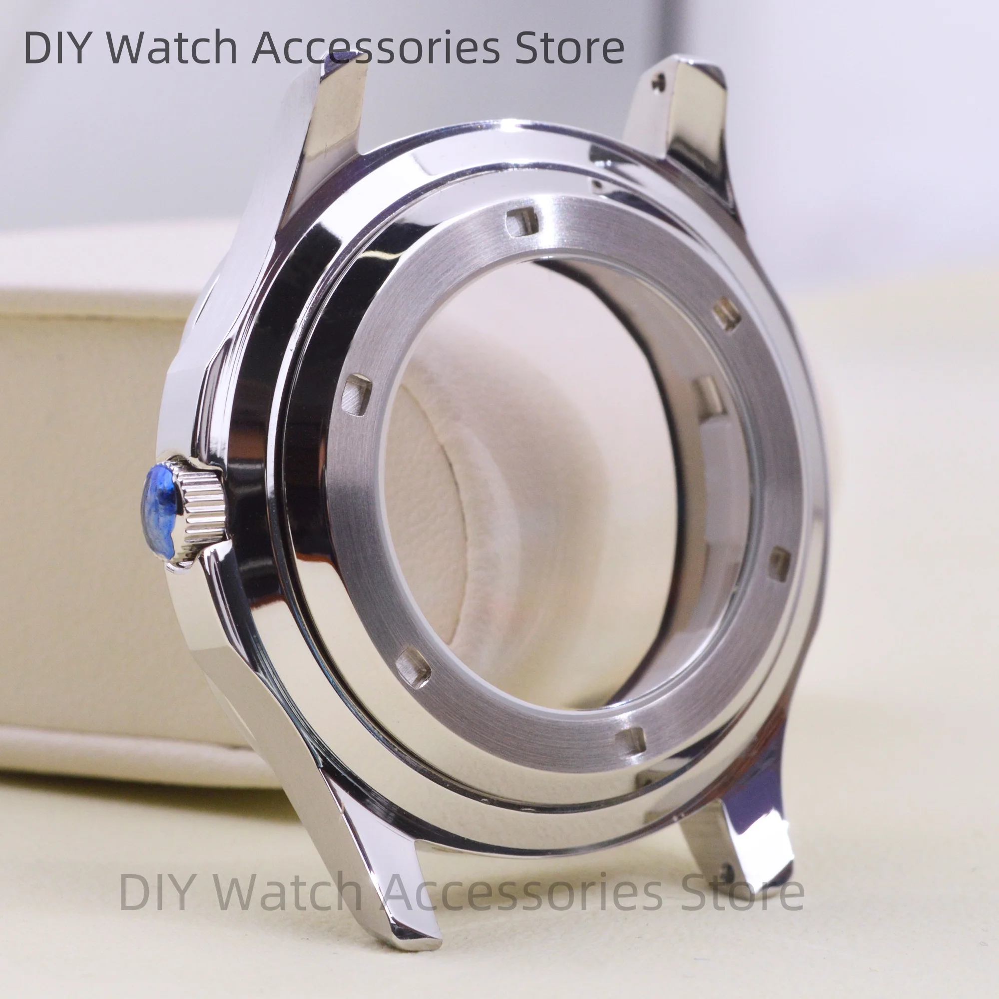 NH35 الماس حالة الفولاذ المقاوم للصدأ الياقوت الزجاج 42 مللي متر ساعة الحال بالنسبة NH35 NH36 حركة AQUANAUT نوتيلوس ساعة أجزاء