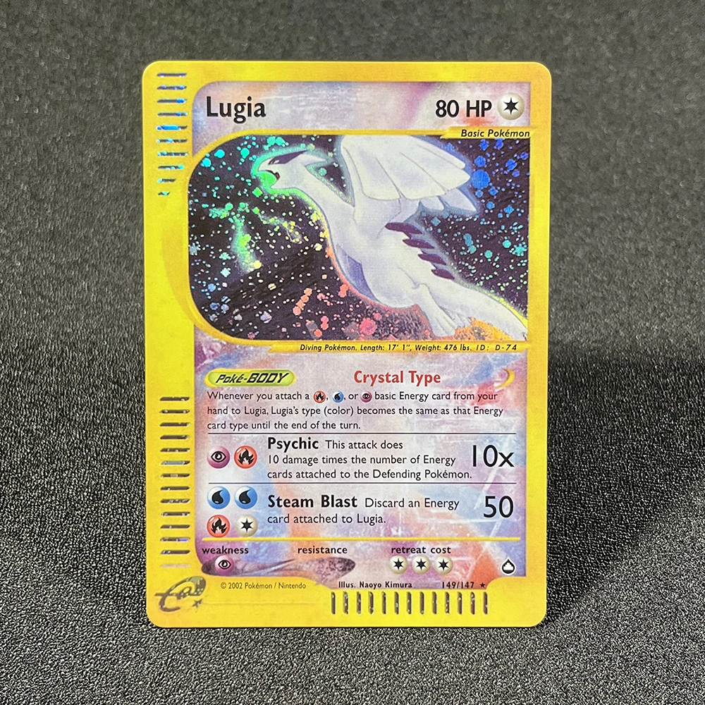 Pokémon Flash Holographic Cards Aquapolis Lugia Zapdos Espeon Vileplume Umbreon Steelix  Foil Cards Game Collection PTCG E PROXY