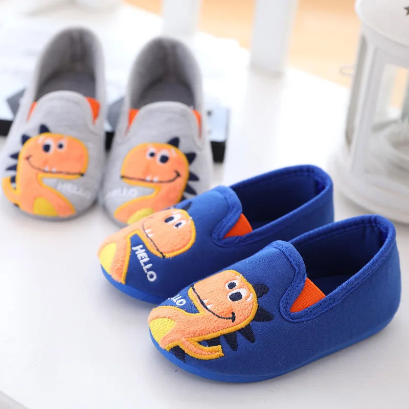Spring and Autumn Boys Cotton Cute Dinosaur Home Children's Indoor Slippers Boys Floor Socks Shoes