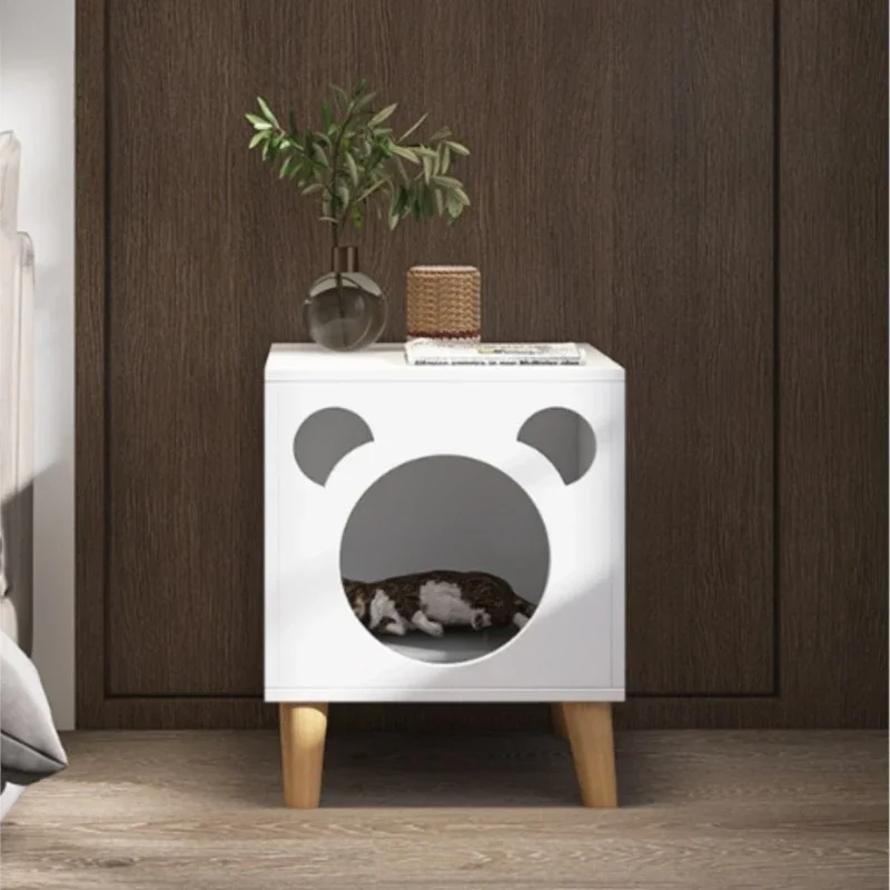 GUIG Solid Wood Cat Bed Table Simple Small Bedside Cabinet Multi-functional Cat Storage Cabinet Mesita De Noche