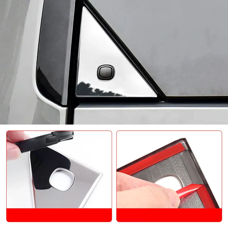 For Toyota Land Cruiser Prado 250 Series 2025 2024 Car rear window triangular decorative sequin exterior modification part