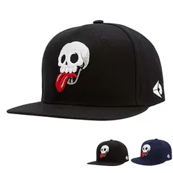 Unisex Skull Tongue Embroidery Hip-hop Hats Spring and Autumn Outdoor Adjustable Casual Baseball Caps Sunscreen Hat