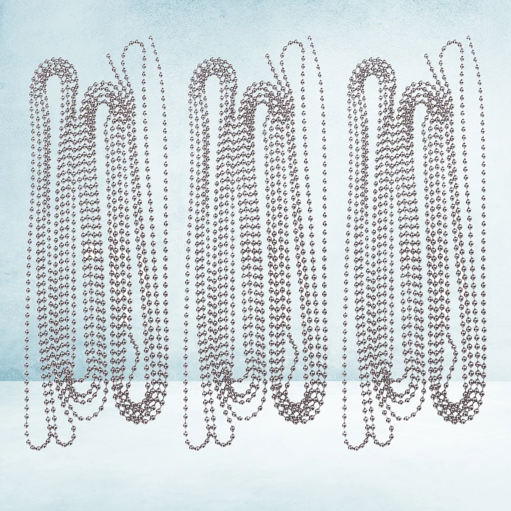 

3 set 2.4Mm Stainless Steel Ball Adjustable For Diy Keychains Dog Tags Pendant Necklaces Bead Chain With Connector Stainless