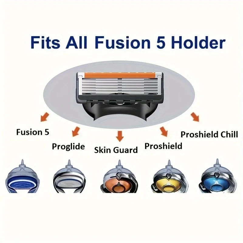 Manual Shaving For Men Replace Head Five Layer Blade Eight Comfortable Shaving Blades The Latest Blue No Skin Damage Uncharged