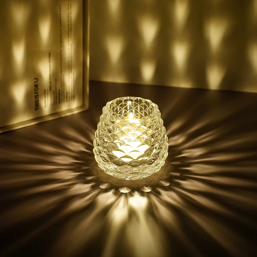 Pinecone glass small candle holder creates romantic candlelight atmosphere
