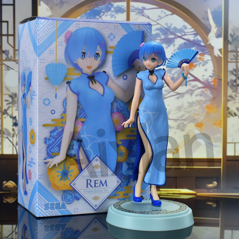 Aixlan Rem Original Figure 21cm Chinese Style Cheongsam Girl PVC Action Figure Amine Thanksgiving Gift Collectible Figurine