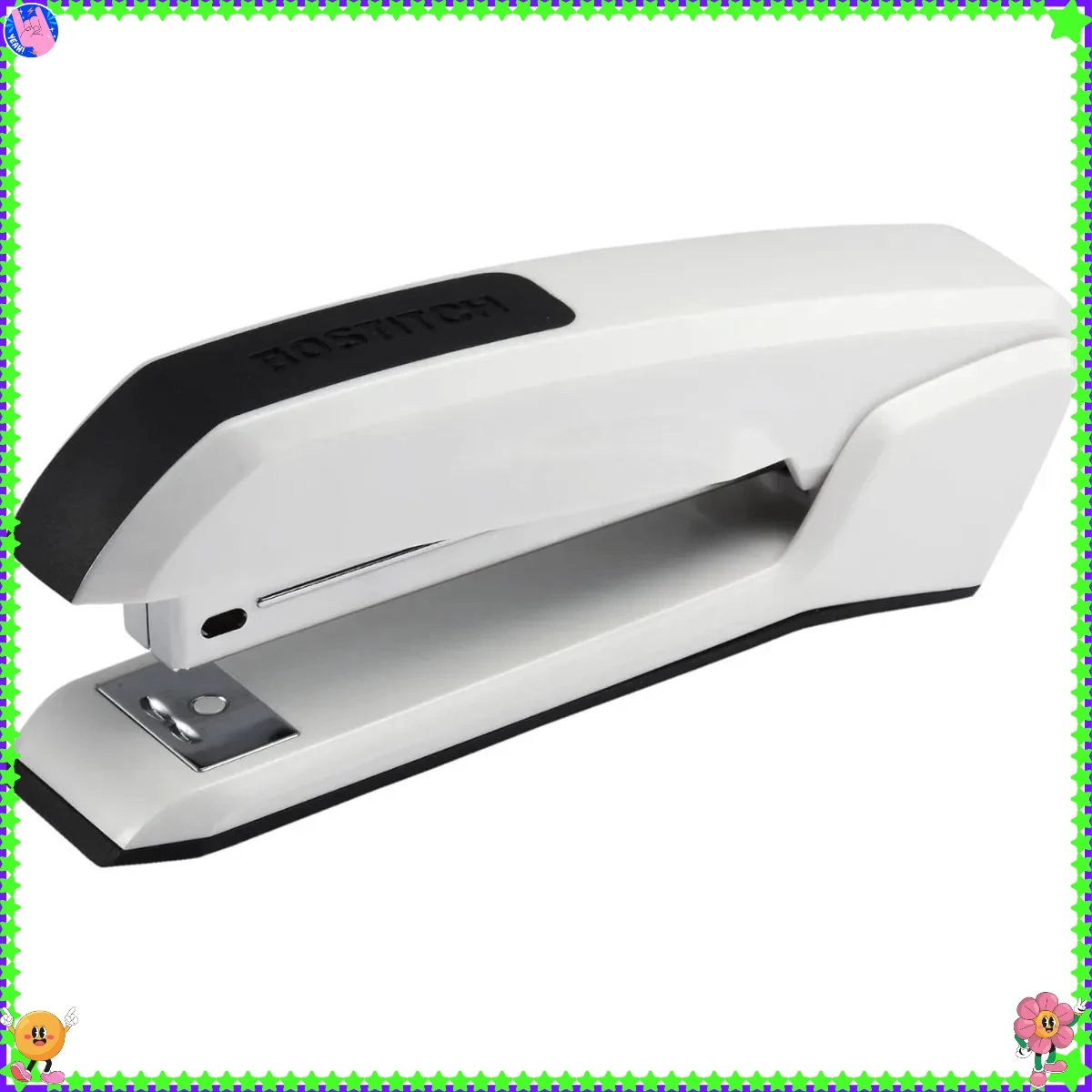 Cucitrice 3 in 1 con rimozione integrata e conservazione punti metallici, contiene 420 punti metallici, contiene 20 fogli, leggera, bianca