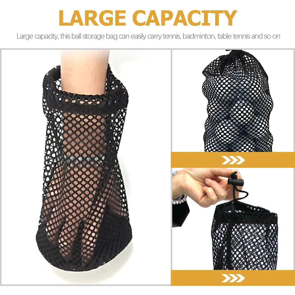 1pc Golf Ball Mesh Bag Drawstring Sports Ball Storage Pouch For Tennis Badminton Table Tennis Portable Nylon Organizer
