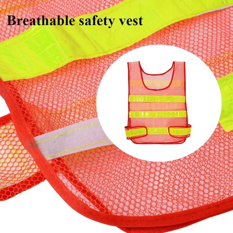 반사 보안 재킷 조정 가능한 민소매 안전 조끼 야외 달리기 스포츠를위한 통기성 안전 의류 작업복