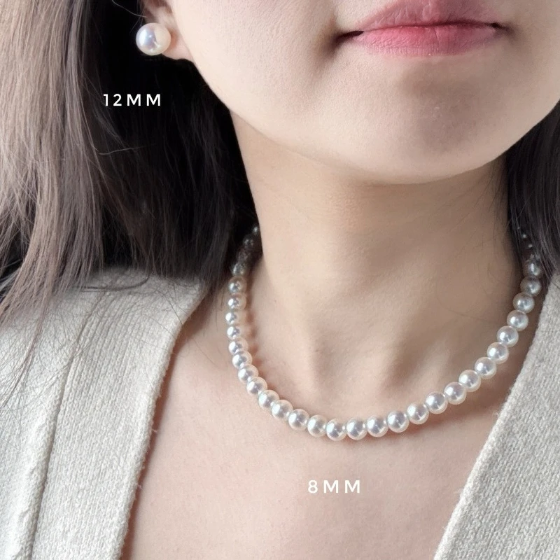 Aurora Mirror Pearl Necklace Faux Mare Shell Iridescent Non-Fading Imitation Tennyo Jewelry