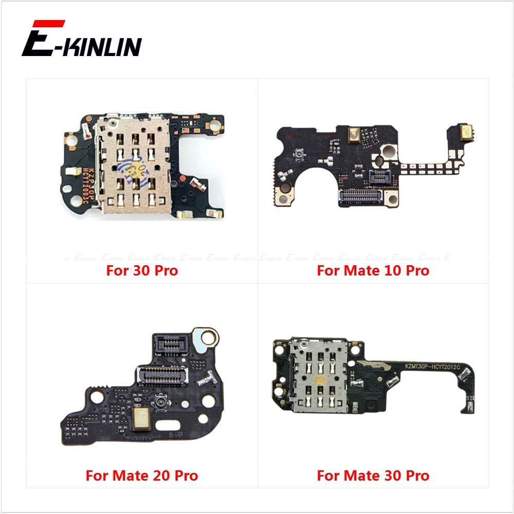 For HuaWei P30 P20 View 30 Mate 10 20 30 Pro Sim Card Slot Tray Holder Microphone Mic Module Board Flex Cable Replacement Parts