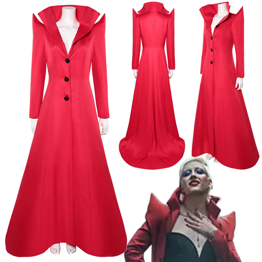 

Movie TV Sandmen Cosplay Ethel Cripps Red Coat Clothing Party Roleplay Costume Disguise Outfit Halloween Suits For Women Female