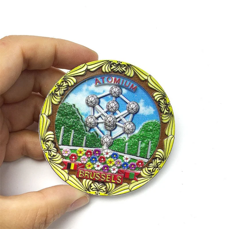 

Belgium Brussels Creative Atomic Sphere Tower Disc Cultural and Creative Magnetic Refrigerator Magnet Travel Souvenir Gift