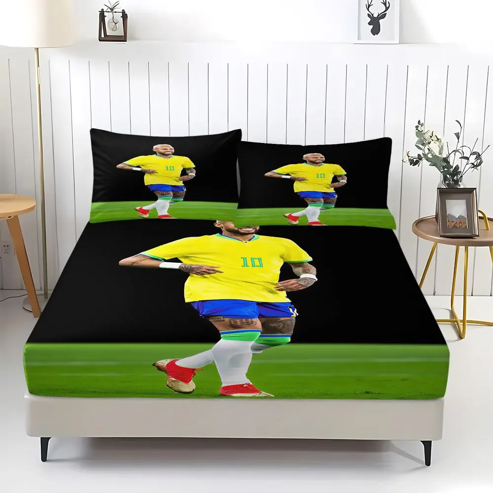 Blonde Athlete Uniform Print Fitted Sheet Set Bed Sheet Set Bedding Set No Fillers Sports Lover Leisure Cozy Bedding