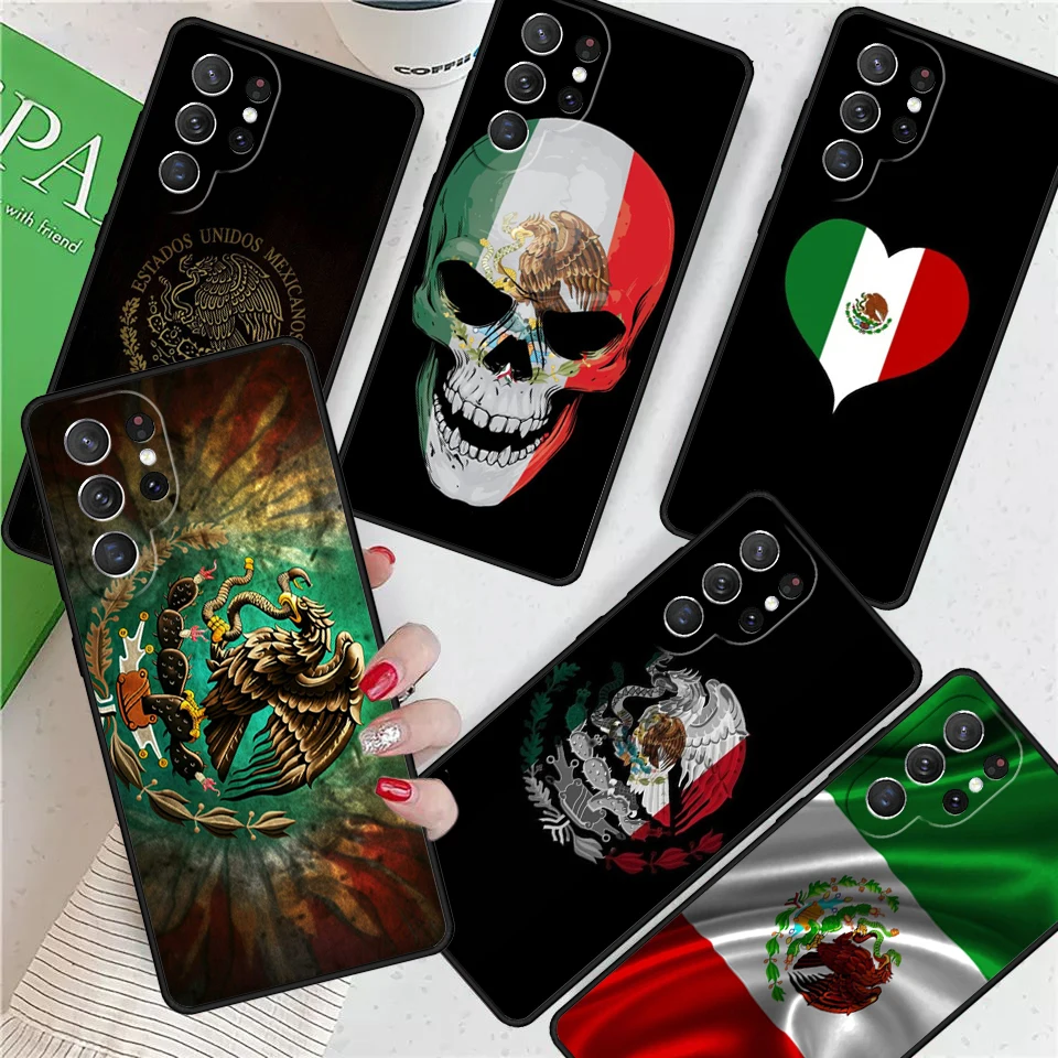 

Mexico Mexican Flag For Samsung Galaxy S24 Ultra S21 S22 S8 S9 S10E Note 10 20 Plus FE S23 Phone case Cover Coque