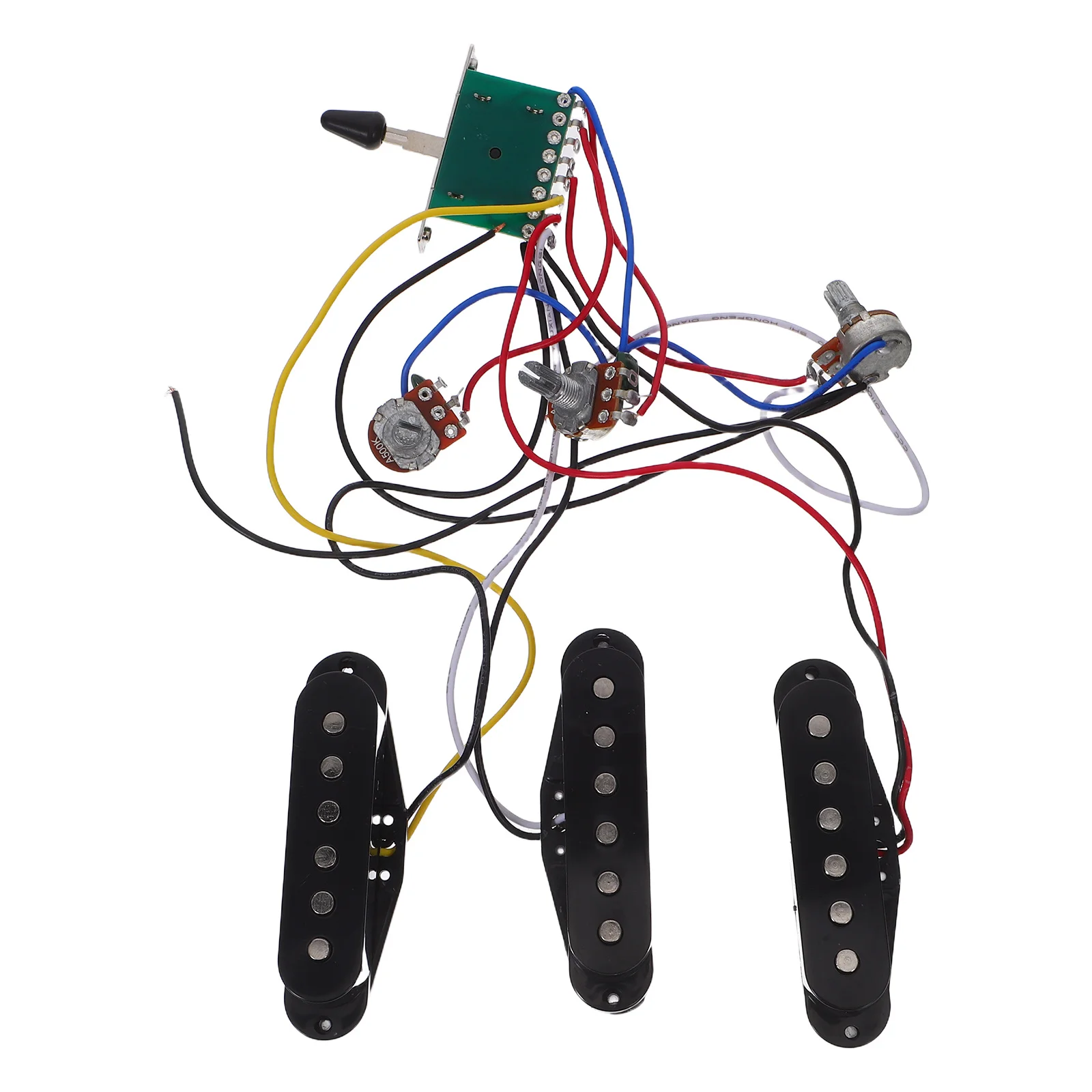 

Electric Guitar Circuit Kit Black Single Coil Pickups Neck Plastic Bobbin 500k Potentiometer Precise Volume Tone Control Guitar