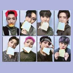 8Pcs/set Kpop Ateez THE WORLD EP.2 OUTLAW Album Character Bread Photocard Greeting Lomo Card Double Sided Mini Postcard WooYoung