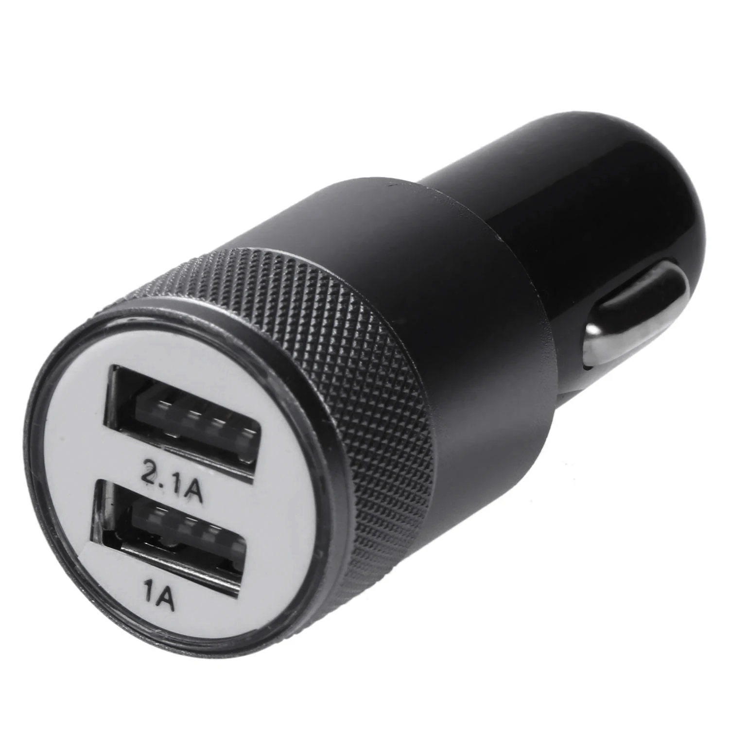 Super Sale 2.1 Ah Dual USB Blu-ray car charger Aluminum Alloy Car Charger 2.5 x 2.5 x 6cm