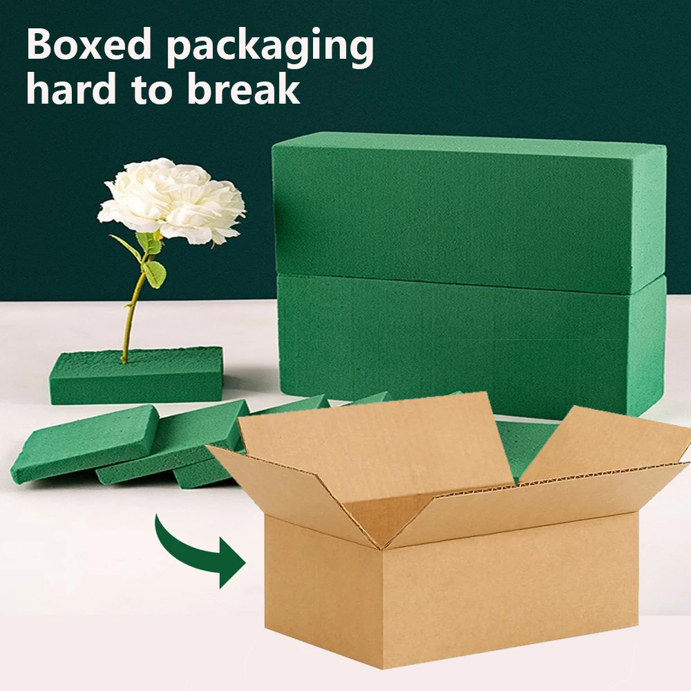High-Density Dry & Wet Floral Foam, Large Half-Block (1/2 Pc) - Boxed for Protection, Hard to Break, Ideal for Florist, Home DIY