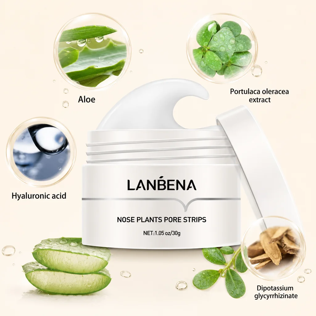 LANBENA Blackhead Remover Nose Mask Pore Strip Peeling Deep Clean Purify Minimize Pores Clear Acne Residue Facial Skin Treatment