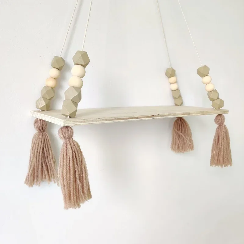 Macaron octogonal perle frange étagère enfants organisateur mural créatif décor à la maison