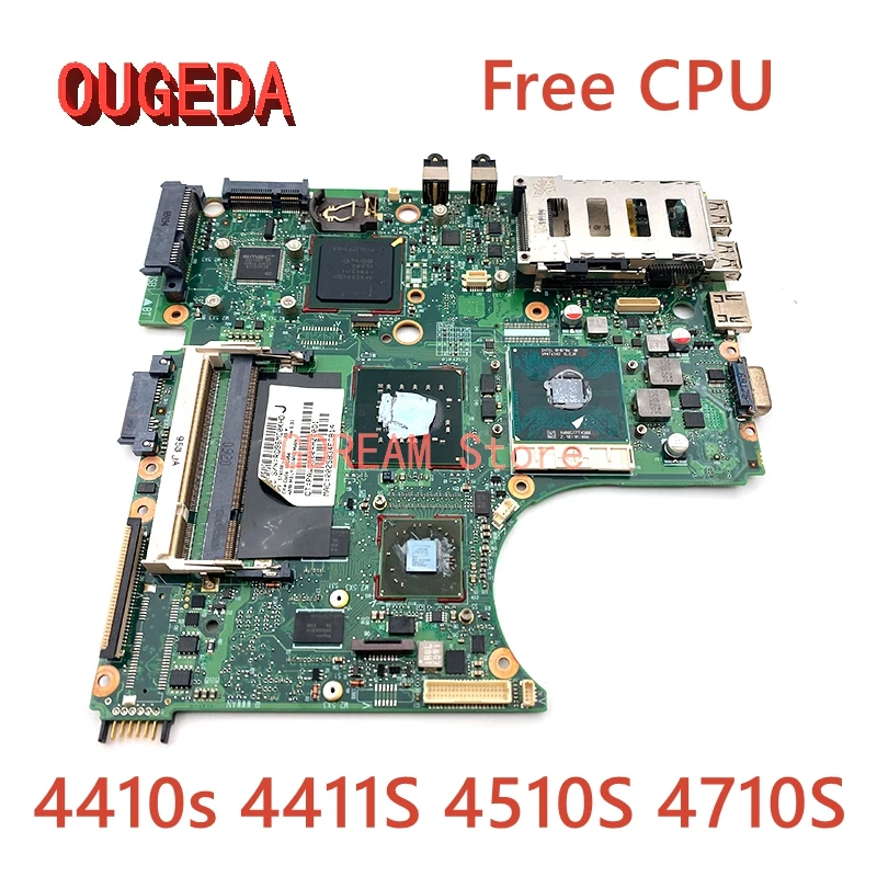 OUGEDA 6050A2252701-MB-A03 574508-001 For HP 4410s 4411S 4510S 4710S laptop motherboard PM45 DDR2 512MB GPU Free CPU full test