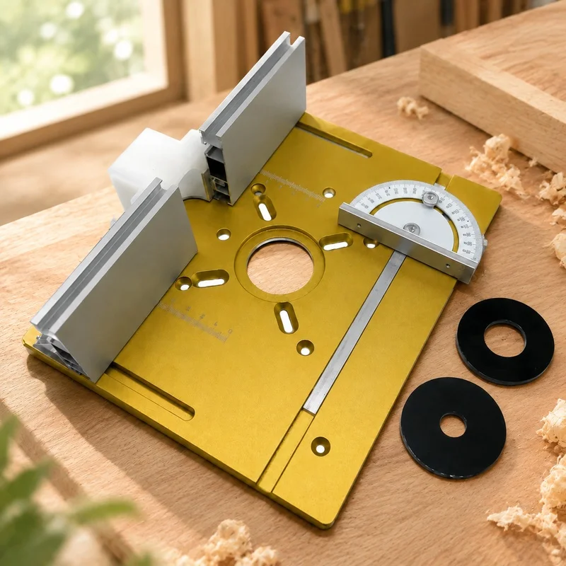 Set of 3 Aluminum Insert Plates for Router Tables, Designed for Wood Carving, Milling, and Precision Trimming