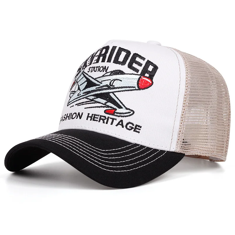 Cappello di protezione solare unisex per le vacanze al mare con berretto da baseball con protezione UV per aereo da moto hip-hop ricamato con lettere inglesi