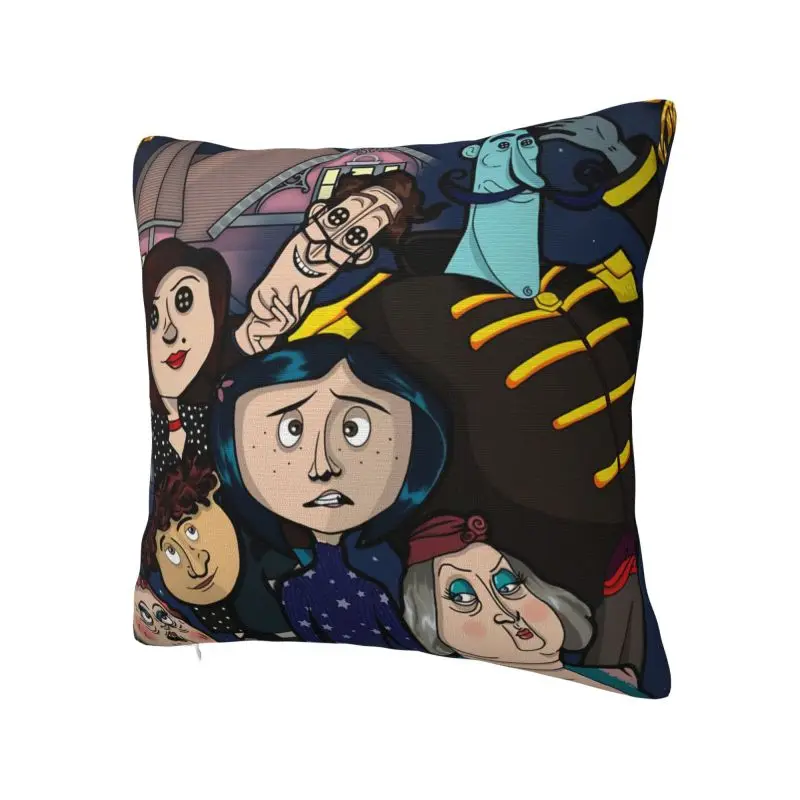 Modern Horror Halloween Movie Coraline Cushion Cover 45*45 cm Velvet Throw Pillow Case Home Decorative Bedding Sofa Pillowcase