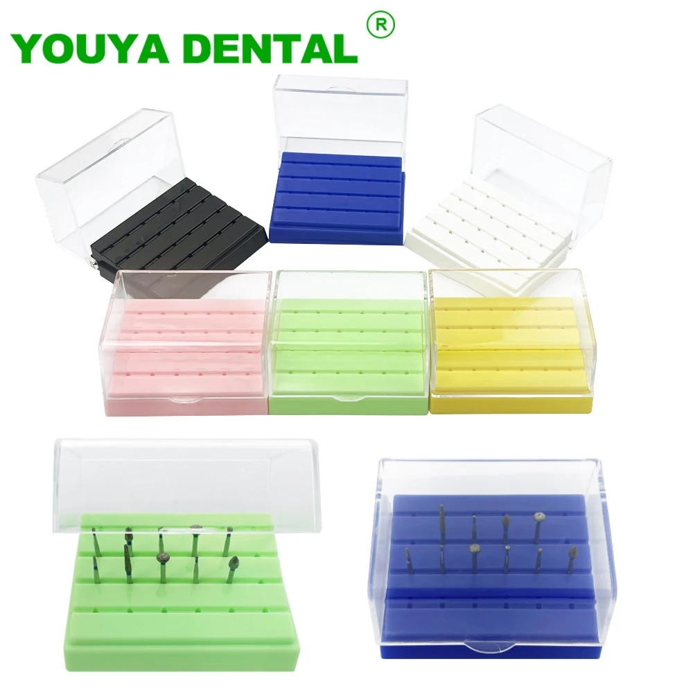 24 Holes Dental Bur Box Plastic Carbide Burs Block Sterilization Box Diamond Drills Block Organizer Dentistry Lab Instruments