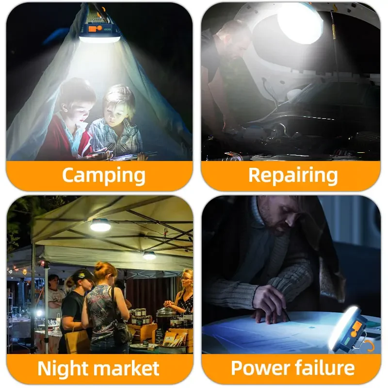 MOSLIGHTING Camping Lantern 7200mAh Rechargeable LED Hanging Tent Light Magnet Portable Flashlight Car Repair Emergency Light