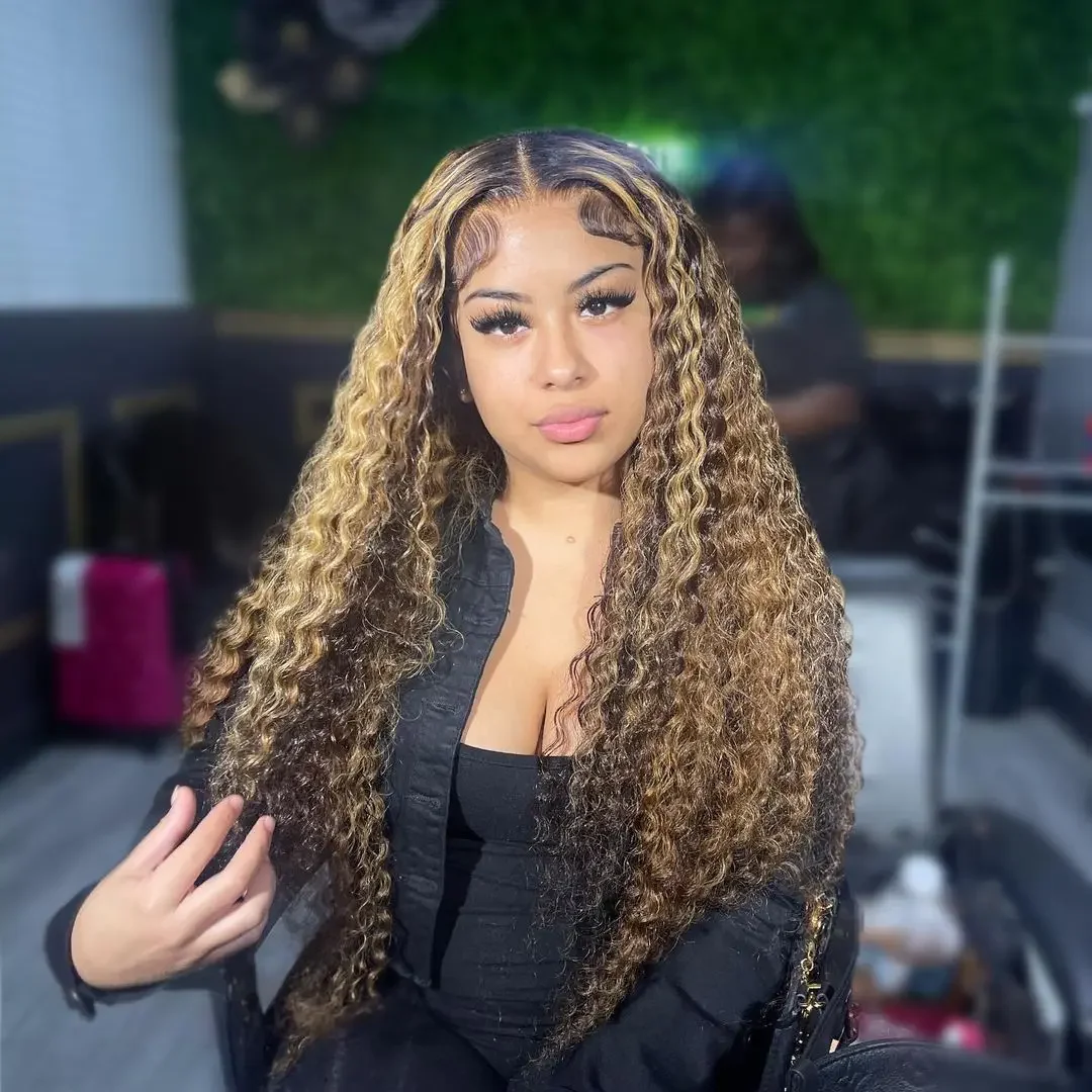 

Transparent HD 200 Density Human Hair Wigs 40 Inch Highlight Ombre 13x6 Body Wave Lace Front 4/27 Colored 13x4 Lace Frontal Wigs