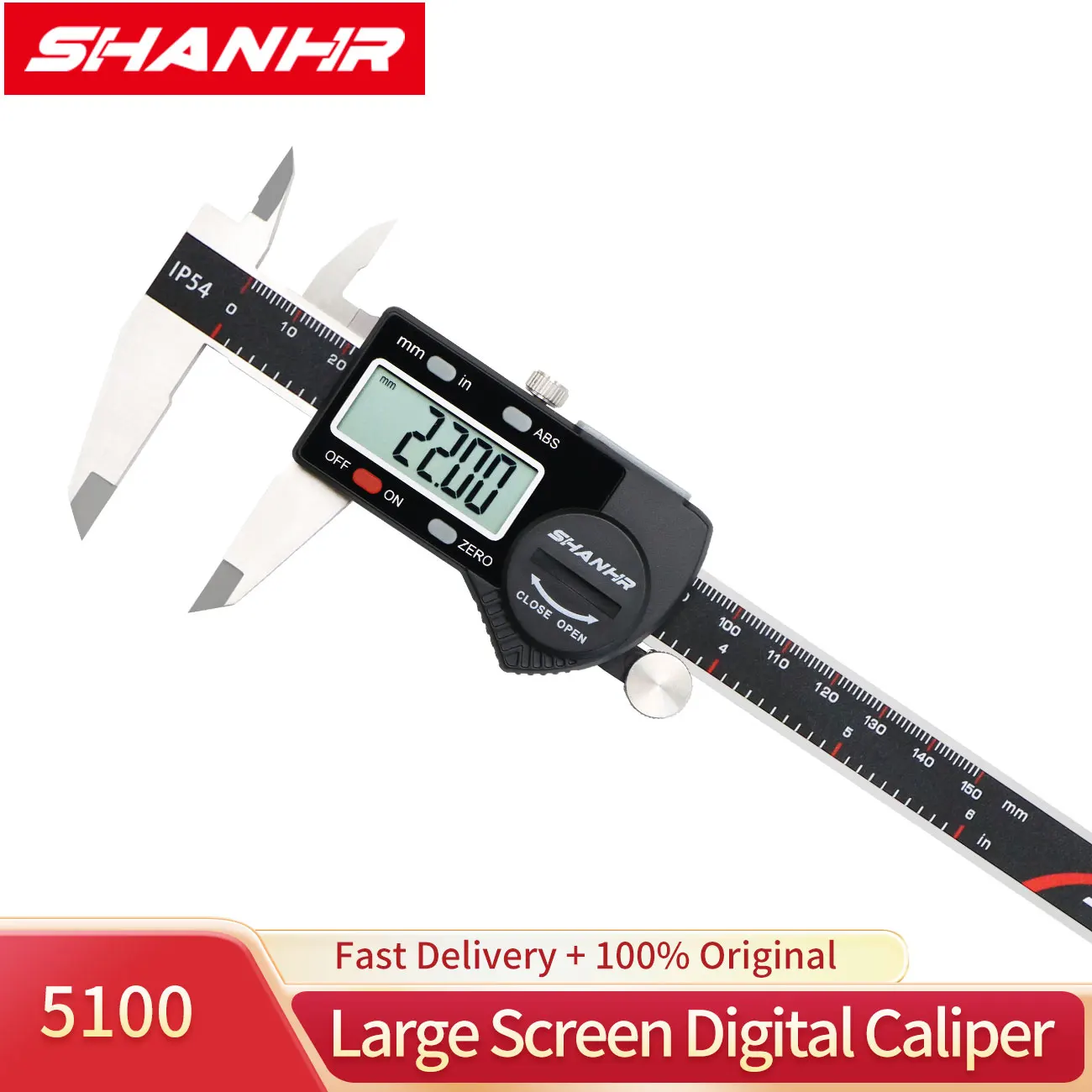 SHANHR Digitaler Messschieber IP54 Staubgeschützt ABS Rückstellfunktion 150mm Digitaler Messschieber Mikrometer Messinstrument