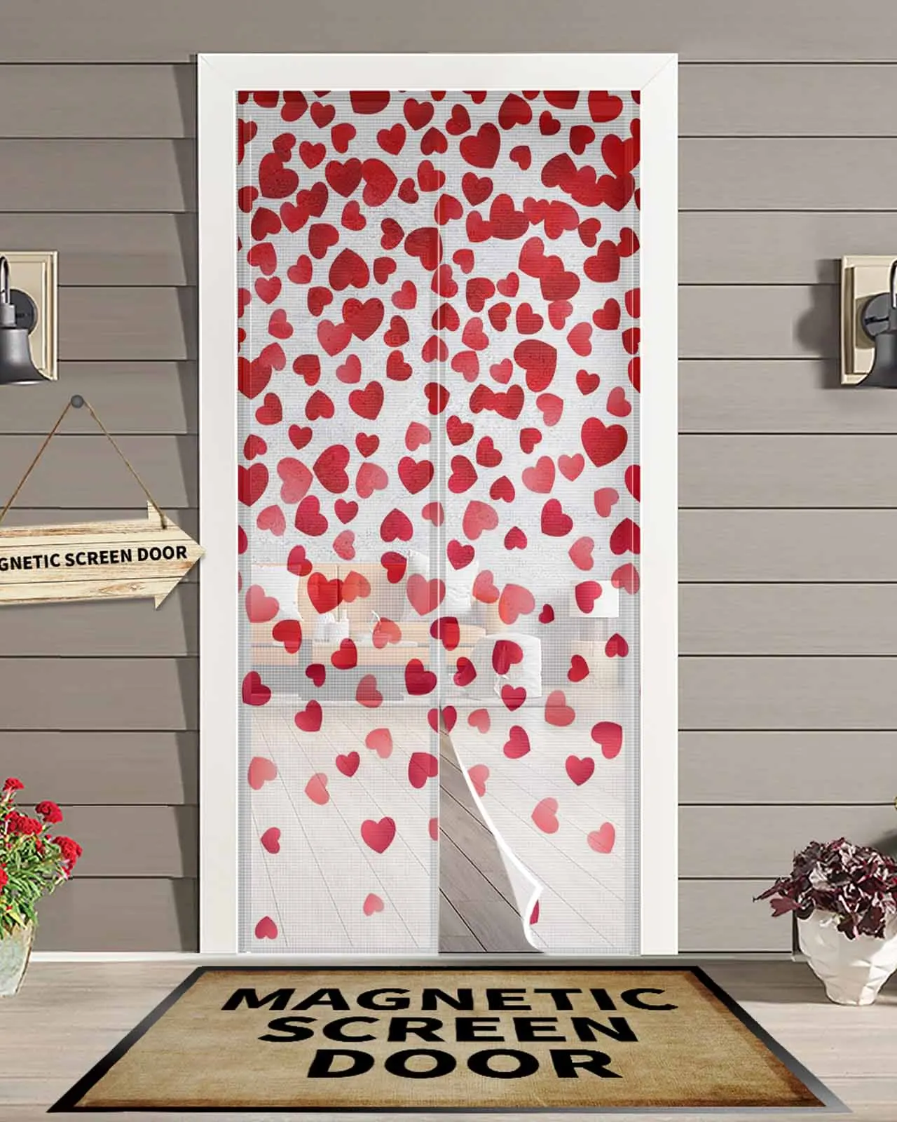 

Современная подвеска «Любовь на День святого Валентина», магнитная дверная занавеска для гостиной, спальни, дома, антимоскитная занавеска для двери