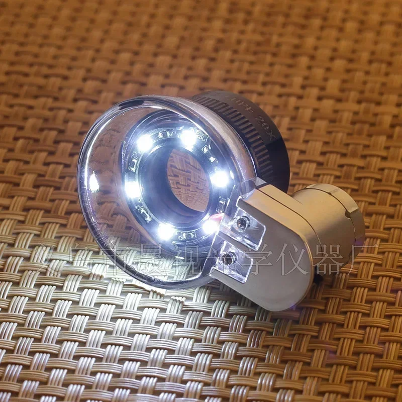 Lupa iluminada, lupa de lente óptica, 6 LED, 10x, lupas con luces Led, herramientas de abrazadera de soldadura manual