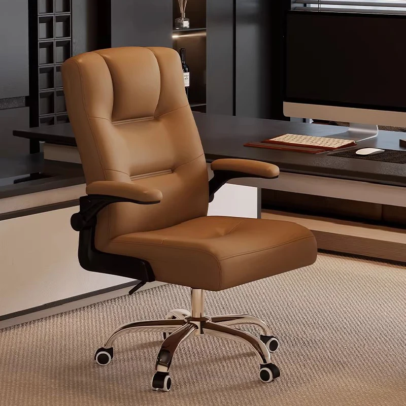 Leather Computer Armchair Office Chair Ergonomic Comfortable Rolling Office Chair High Back Sillas De Escritorio Home Furniture