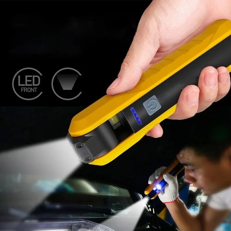 Portable COB Working Light Magnetic Flashlight USB Rechargeable Flexible Inspection Hand Lamp Worklight Outdoor image 6
