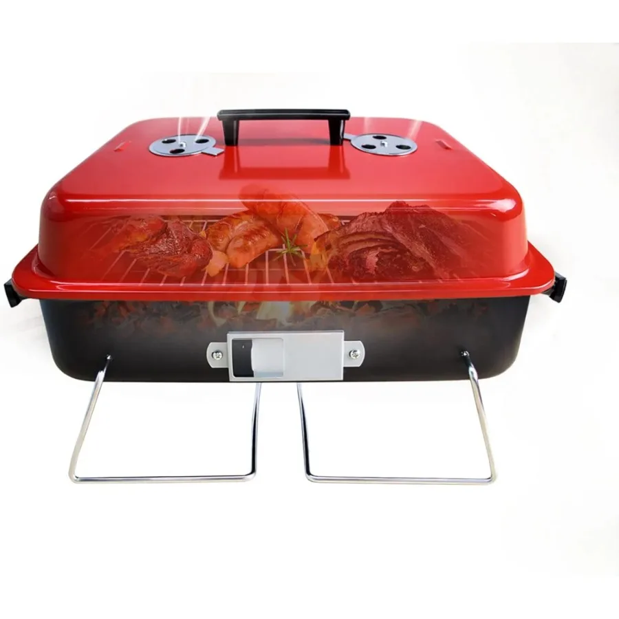 

Portable Stainless Steel Folding BBQ Grill Charcoal Grill for Camping Tabletop Grilling