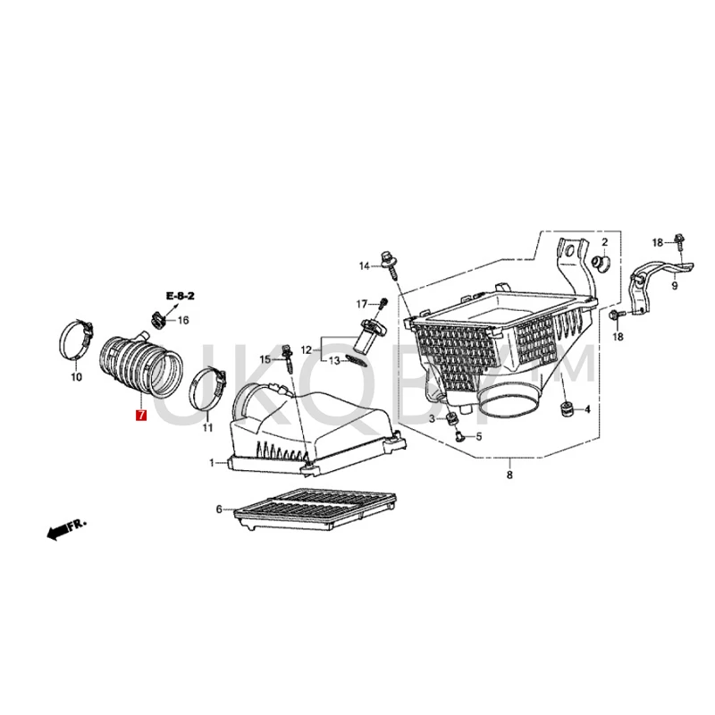 17228R70A01 Suitable for Ho nd a Accord Song Chart Air filter outlet pipe and air intake pipe