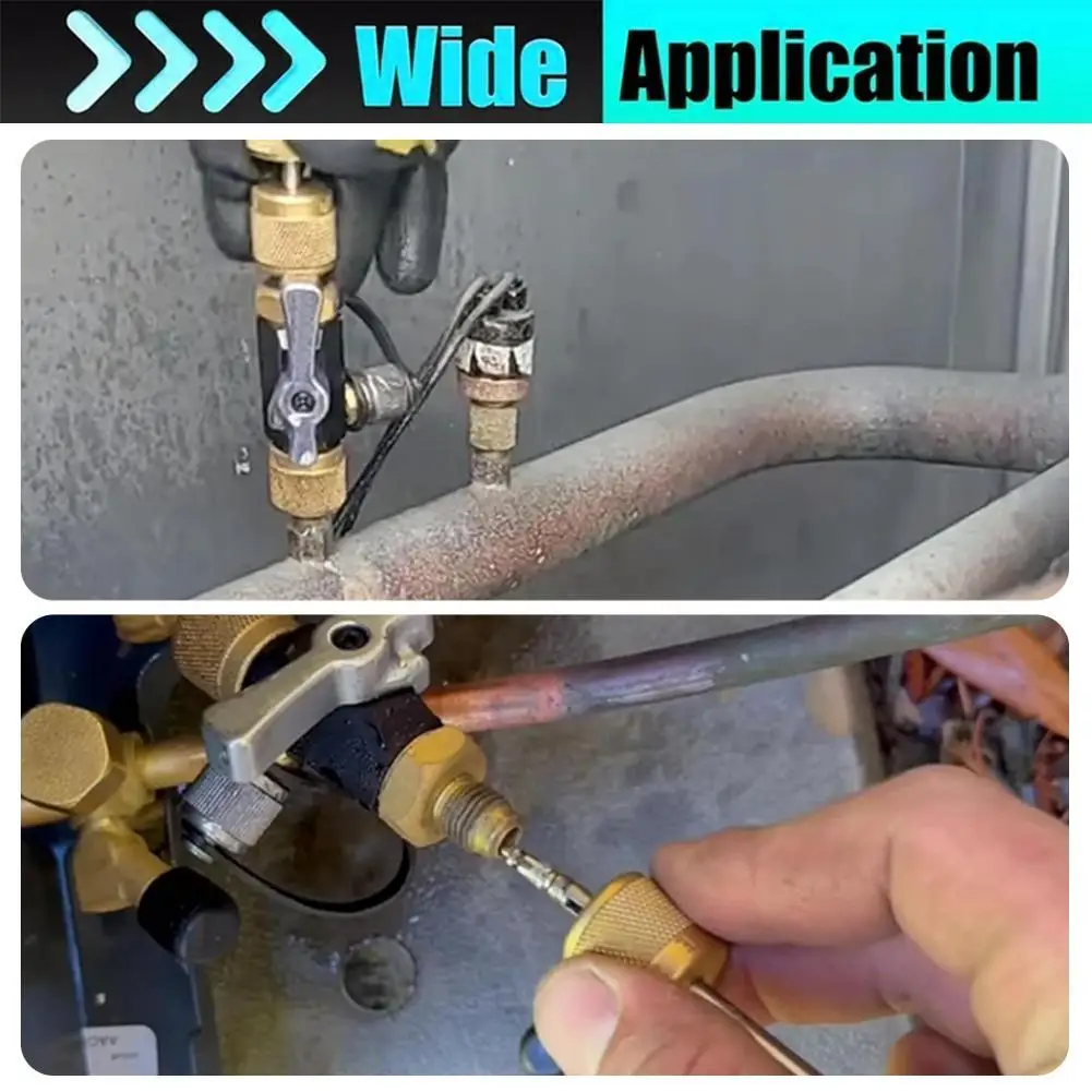 

Valve Core Removal Tool Vacuum-Rated Valve Core Removal Tool Valve Core Disassembly R410A 5/16in Female Flare 1/4in Male Flare