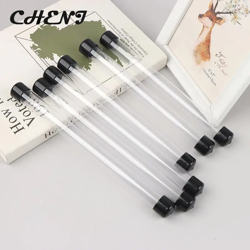 Transparente PVC Pen Storage Box, Rotating Pen Tube, casos claros, escola e material de escritório