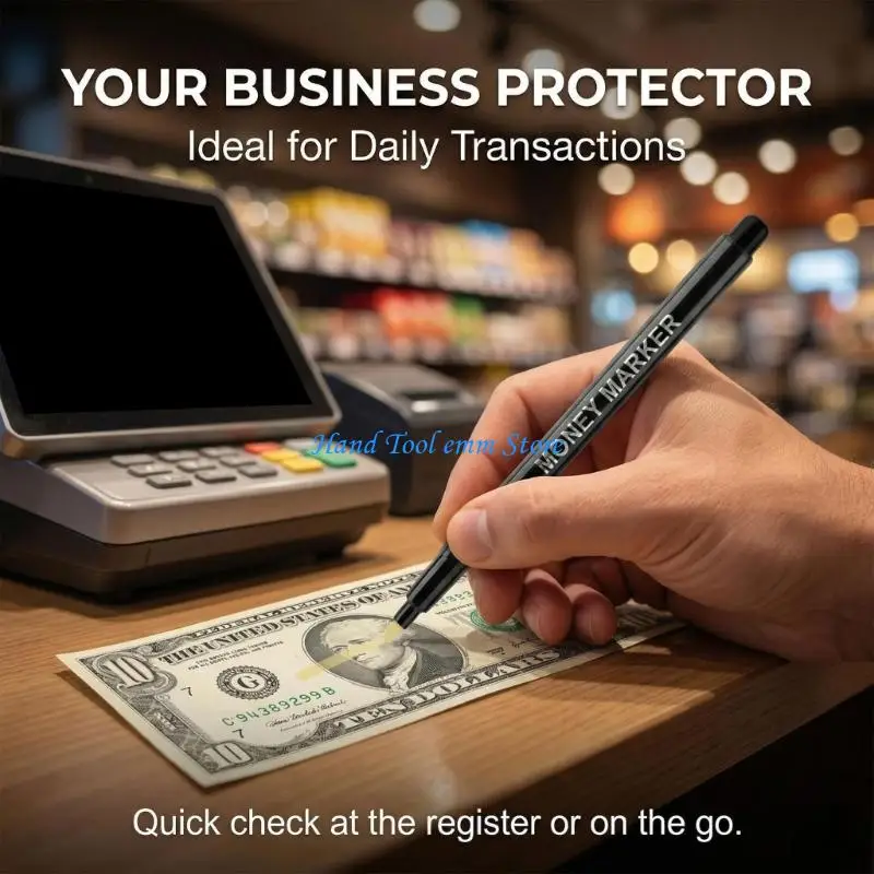 H37F Pack of 6 Water Based Counterfeits Detection Pens Perfect for Bills Checks Quick Drying Portable Plastic Design
