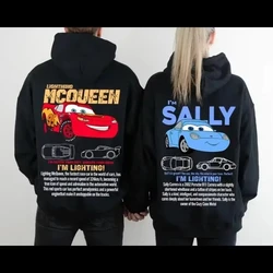 Para Samochody Film Bluza Zygzak Mcqueen Sally Carrera Cars Bluza Mcqueen i Sally Śmieszne Magiczne Królestwo Pojazd rodzinny