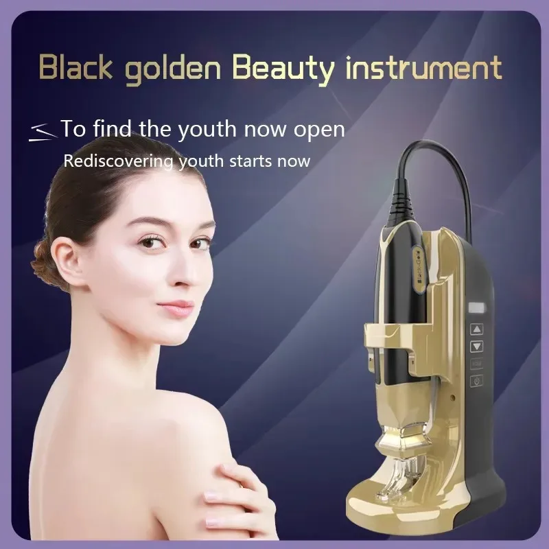 Black Gold High Energy Fractional RF Skin Tightening Machine Lifting for Neck Face Eyes Forehead Wrinkle Removal Firming Tool