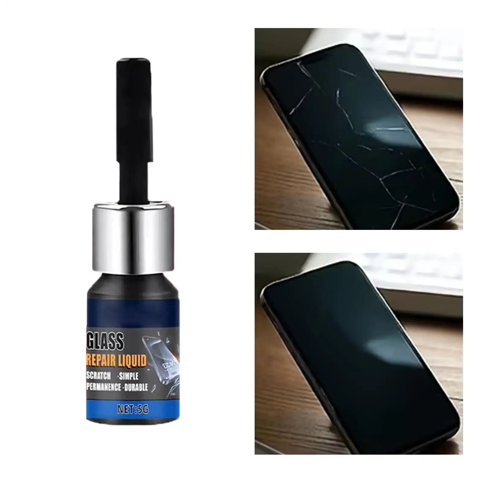 Phone Screen Scratch Remover Universal Liquid Quick Fix Glass Repair Solution for Smart Watch Tablet Restoration Daily Care