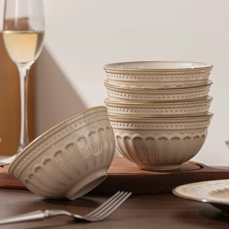 Nordic Modern Dinner Set Plates Unique Aesthetic Elegant Luxury Dinner Set Ceramic Bowl Christmas Bajilla Ceramica Dinnerware view 4