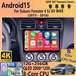 Android 15 Radio For Subaru Forester 4 SJ XV WRX 2015 - 2018 Carplay Stereo GPS Navi video Playe Car Multimedia 2din Carplay DVD