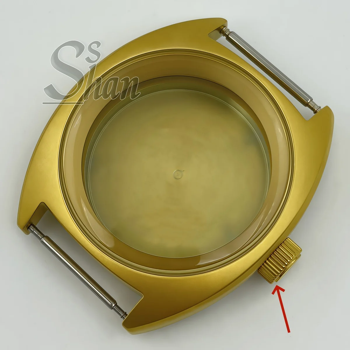 36mm 39mm Gold Watch Case Large/Small Crown Options Double Dome Coated Crystal Compatible with NH35 NH36 PT5000 ETA2824 Movement